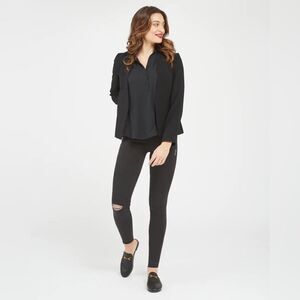 SPANX distressed denim legging, vintage black, size XS